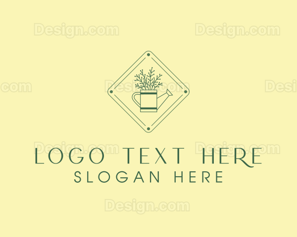 Vintage Plant Watering Can Logo