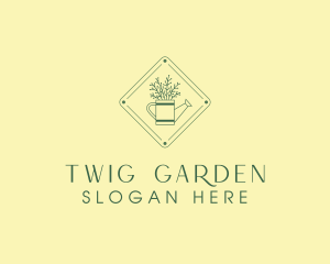 Vintage Plant Watering Can logo design