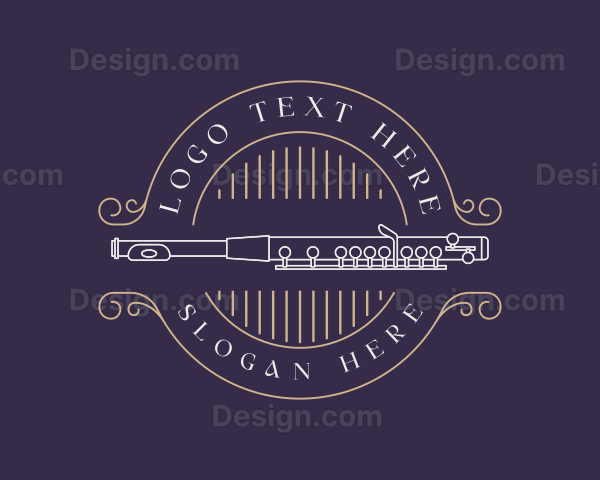 Flute Bassoon Musical Instrument Logo