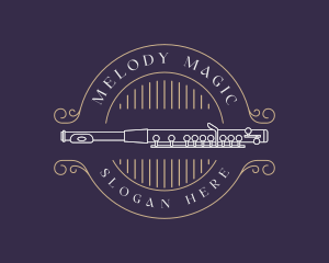 Flute Bassoon Musical Instrument Logo