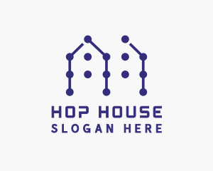 Blue House Pattern logo design