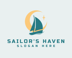 Midnight Boat Sailing logo design