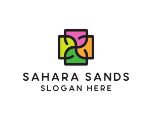 Sand Glass Flower logo design