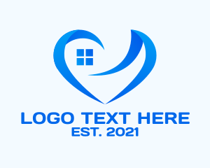 Blue Window Heart  logo