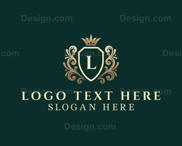Luxury Crown Shield Ornament Logo