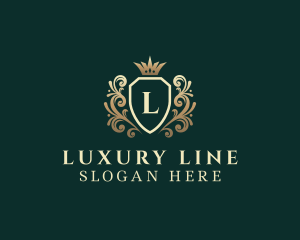 Luxury Crown Shield Ornament logo design