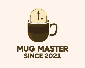 Mug Coffee Clock logo design