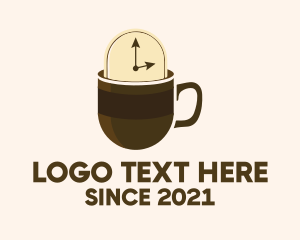 Coffee - Mug Coffee Clock logo design