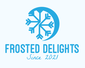 Blue Winter Snowflake  logo design