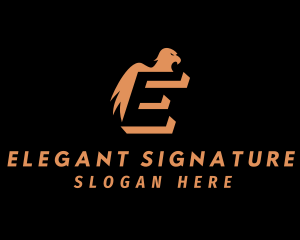 Eagle Aviation Letter E logo design