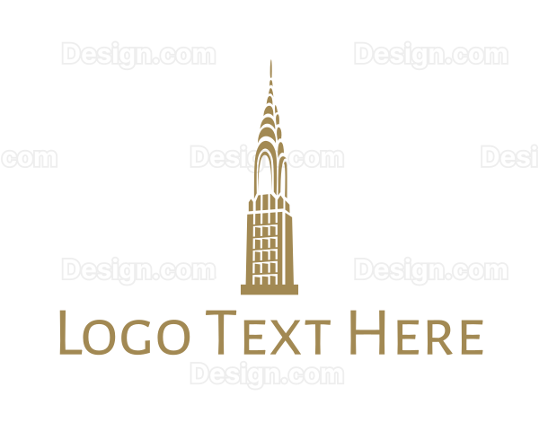 Golden Chrysler Building Logo