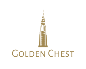 Golden Chrysler Building logo design