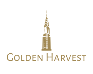 Golden Chrysler Building logo design