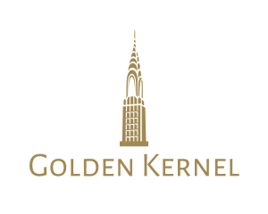 Golden Chrysler Building logo design