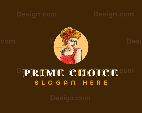 Pinup Lady Model Logo