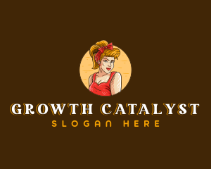 Pinup Lady Model Logo