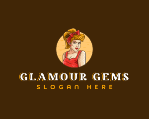 Pinup Lady Model logo design