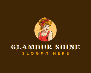 Pinup Lady Model logo design