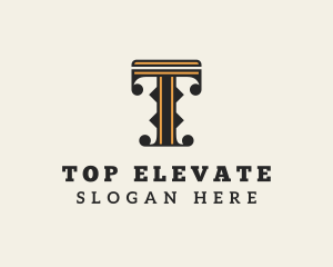 Retro Interior Design Letter T logo design