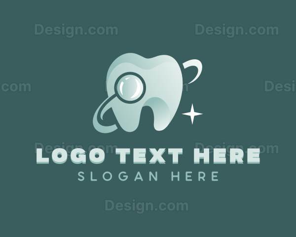 Dental Mirror Dentist Logo