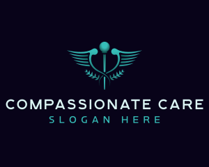 Caduceus Hospital Clinic logo design