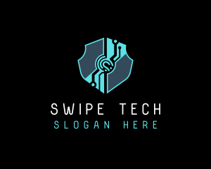 Cyber Tech Shield logo design