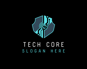 Cyber Tech Shield logo design