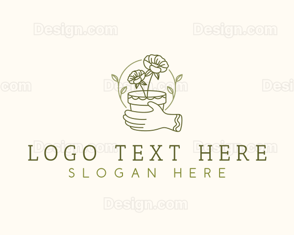 Flower Pot Gardening Logo