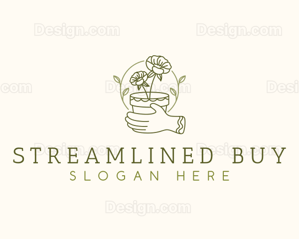 Flower Pot Gardening Logo