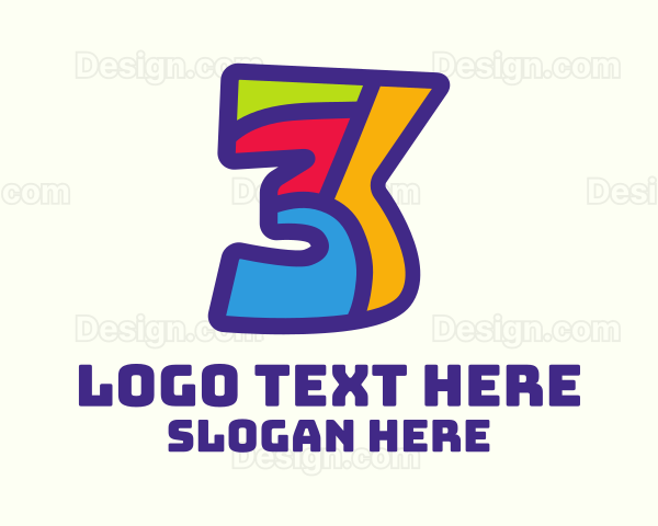 Colorful Number 3 Logo