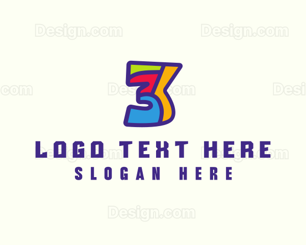 Colorful Number 3 Logo