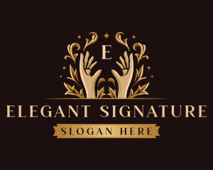 Luxury Floral Hand logo design