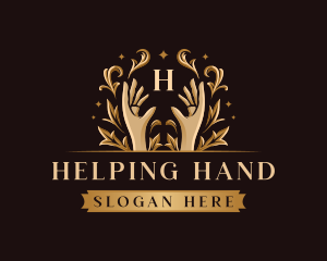 Luxury Floral Hand logo design