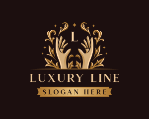 Luxury Floral Hand logo design