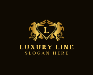 Luxury Shield Pegasus logo design