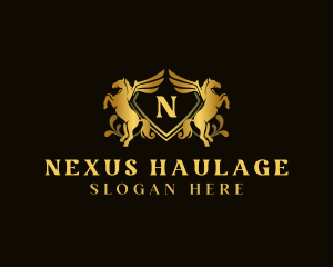 Luxury Shield Pegasus logo design