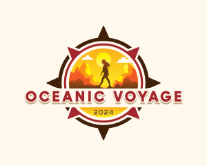 Compass Travel Hiking Voyage logo design