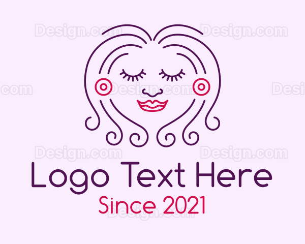 Smiling Pretty Lady Logo