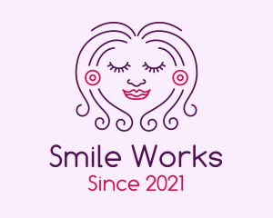 Smiling Pretty Lady  logo design