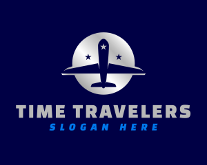 Travel Airplane Stars logo design