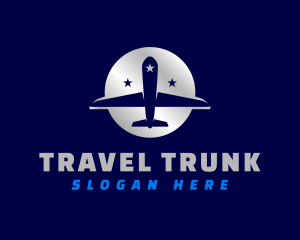 Travel Airplane Stars logo design