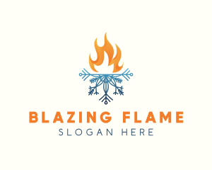 Fire Snowflake Heating logo design