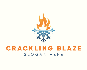 Fire Snowflake Heating logo design