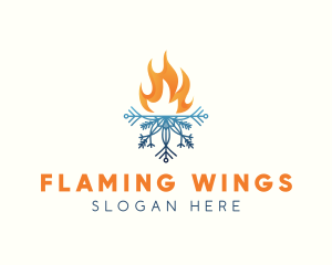 Fire Snowflake Heating logo design