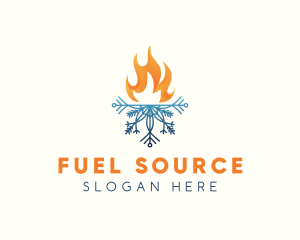 Fire Snowflake Heating logo design