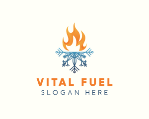 Fire Snowflake Heating logo design