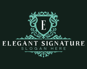 Luxurious Ornamental Shield logo design