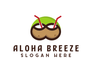 Double Coconut Drinks logo design