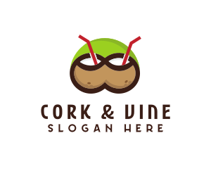 Double Coconut Drinks logo design