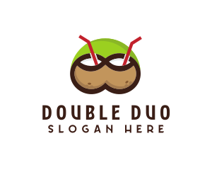 Double Coconut Drinks logo design